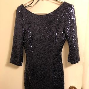 NAVY sequin bodycon dress